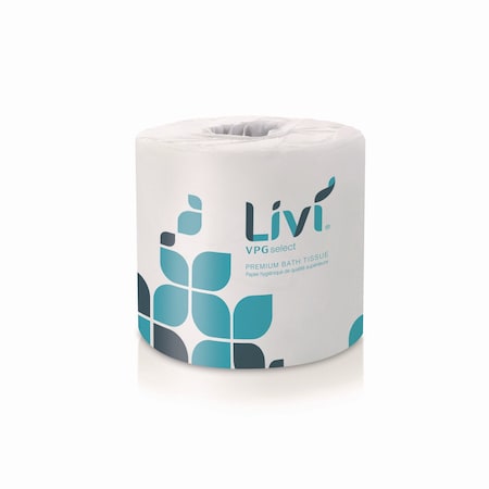 Livi Bath Tissue, 2-Ply, White, 500 Sheets/Roll, 80 Rolls/Carton, 80PK 21545